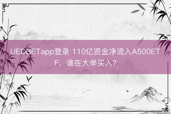 UEDBETapp登录 110亿资金净流入A500ETF，谁在大举买入？